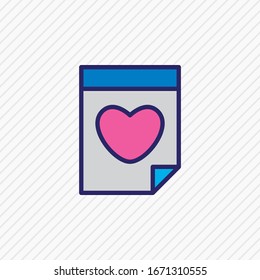 Vector illustration of date icon colored line. Beautiful love element also can be used as marriage day icon element.