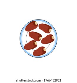 Ilustración vectorial de la palma dentada en una placa