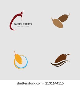 vector illustration of Dates Fruits set logo design 
