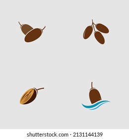 vector illustration of Dates Fruits set logo design 