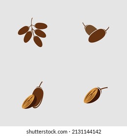 vector illustration of Dates Fruits set logo design 