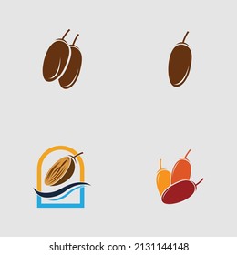 vector illustration of Dates Fruits set logo design 