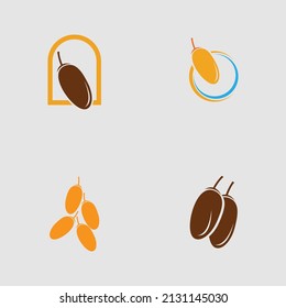 vector illustration of Dates Fruits set logo design 