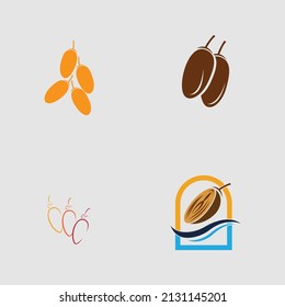 ilustración vectorial del diseño del conjunto Fruits de fechas 