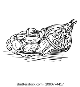 Vector illustration of dates, isolated on white background. 