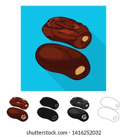 Vector illustration of dates and palm  symbol. Set of dates and islam stock symbol for web.