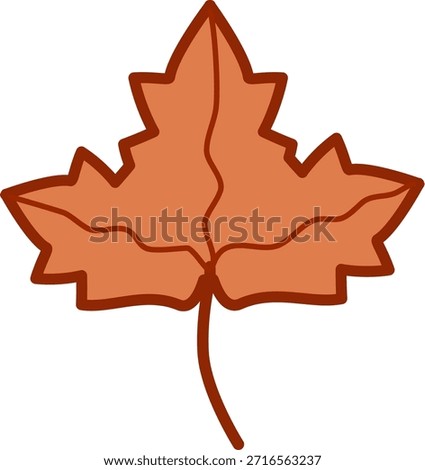 vector illustration of Daun Kering recolorable