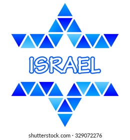 Vector Illustration Of David Star Mosaic Icon - Israel