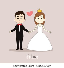 Vector illustration of a day of affection with a young couple who is in love. Couples smile and hold hands. Cute lovers are in the background of pastel colors. - Vector
