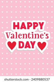 Vector illustration Valentine’s Day Assets Bookmark Editable Post Template Pink Background