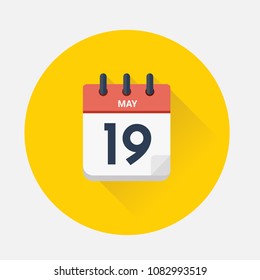 Vector illustration. Day calendar with date May 19, 2018. English royal wedding concept
