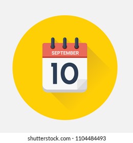 Vector illustration. Day calendar with date September 10, 2018. Rosh Hashana concept