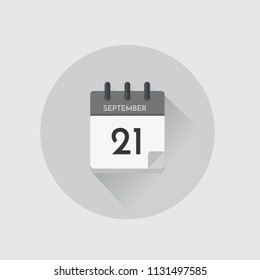 Vector illustration. Day calendar with date  September 21.