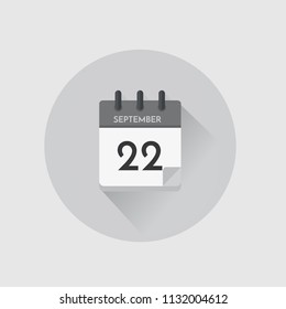 Vector illustration. Day calendar with date  September 22.
