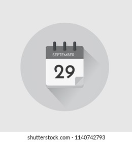 Vector illustration. Day calendar with date  September 29.