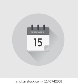 Vector illustration. Day calendar with date  September 15.