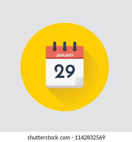 Ilustración vectorial. Calendario del día con fecha 29 de enero.