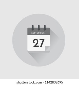 Vektorgrafik. Tageskalender mit Datum 27. September.