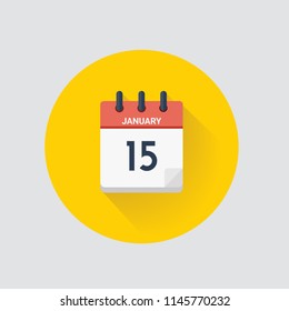 Vector illustration. Day calendar with date January 15.