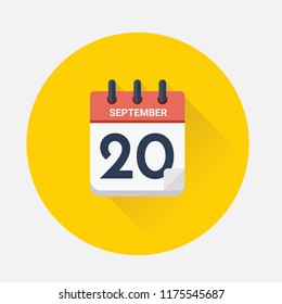 Vector illustration. Day calendar with date 
September 20, 2018.