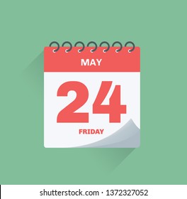 Vector illustration. Day calendar with date May 24.