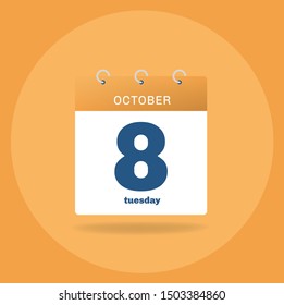 Vector illustration. Day calendar with date October 17.