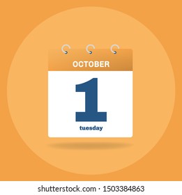 Vector illustration. Day calendar with date October 17.