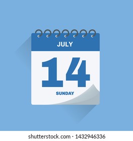 Vector illustration. Day calendar with July date.