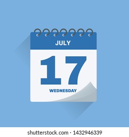 Vector illustration. Day calendar with July date.
