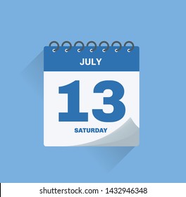 Vector illustration. Day calendar with July date.