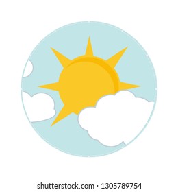 Cute Cloud Happy Sun Vector Illustration Stock Vector (Royalty Free ...