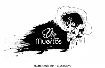 Vector illustration of Day of the Dead  Dia De Muertos in Spanish Language for celebration concept poster banner design. skull, creative design illustration
