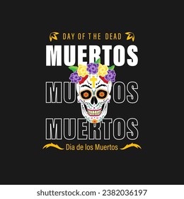 Vector illustration of Day of the Dead social media feed template