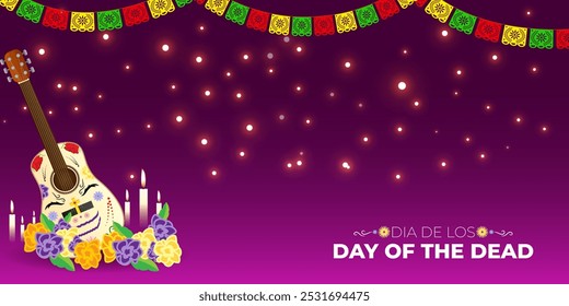 Vector illustration of The Day of the Dead social media template