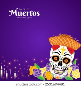 Vector illustration of The Day of the Dead social media template