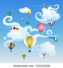 Vector Illustration. Day Flights. Flat style