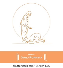 Ilustración vectorial por el Día de Honores Guru Purnima.