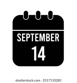 Vector illustration day of month with 14th September .