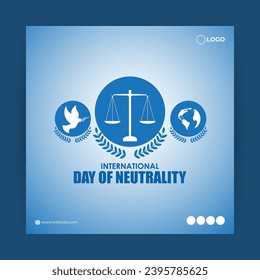 Vector illustration of Day of Neutrality social media feed template