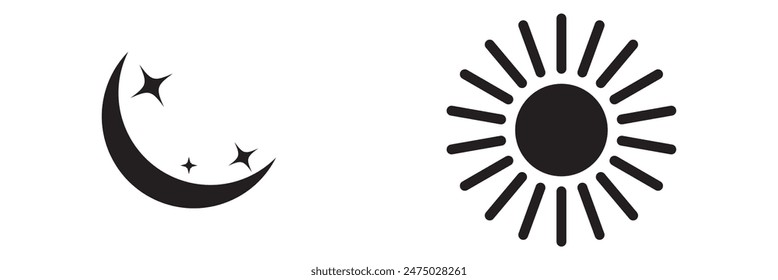 Vector illustration of day and night. Day night concept, sun and moon, day night icon design eps 10