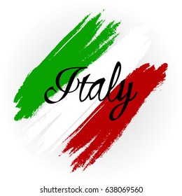 Vector illustration for the Day of Proclamation of the Republic of Italy. Abstract Flag of Italy on a white background.