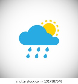 Vector illustration. Day rain  weather forecast icon is isolated on a white background. EPS10