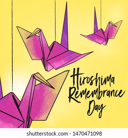Vector illustration of Day of Remembrance of the Victims of the Atomic Bombardment of Hiroshima and Nagasaki 
