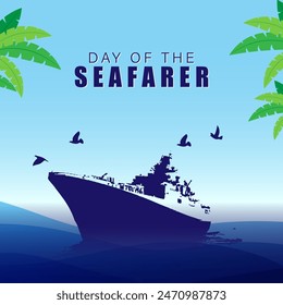 Vector illustration of Day of the Seafarer social media feed template