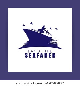 Vector illustration of Day of the Seafarer social media feed template