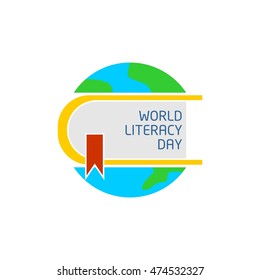 Vector Illustration day of World Literacy Day. Flat style Design