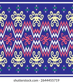 Vector illustration of Dayak woven motif from Indonesia, suitable for use as fabric motif, background, cover, etc.