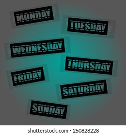 vector illustration of days stickers