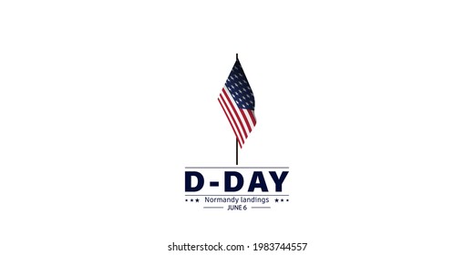  Vector illustration of D-Day Normandy landings concept. Template for background, banner, card, poster.
