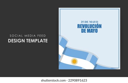 Ejemplo vectorial de la plantilla de parodia de la noticia de la revolución de Mayo escrita en español con textos en español que significa que el día de la revolución puede ser revolucionario